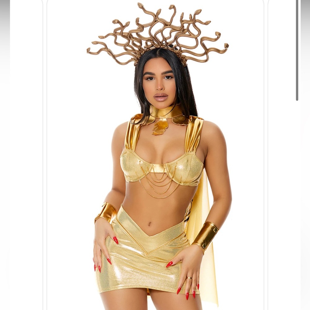 Forplay Punishment is Beauty 4-Piece Women's Sexy Medusa Costume Size S/M NWOT